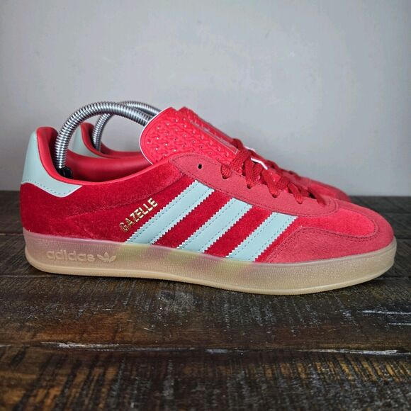 adidas Shoes - NEW adidas Gazelle Indoor Womens Size 11 Shoes Scarlet Red Hazy Green IG6786